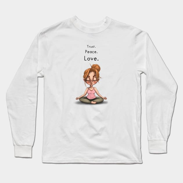 Trust, peace and love Long Sleeve T-Shirt by Olle Bolle Design